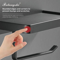 حامل ورق تواليت من الألومنيوم باللون الأسود