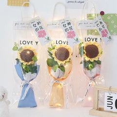 باقة زهور كروشيه ملونة