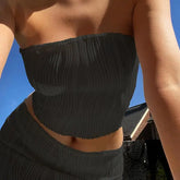 تي شيرت بأكمام طويلة كاجوال أبيض ضيق أسود أساسي