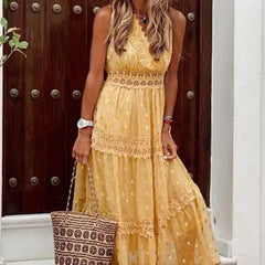 فستان شيفون منقط