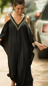 تطريز ذهبي أنيق فضفاض