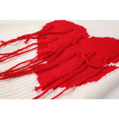 سترة كورية مزينة بشراشيب على شكل قلب