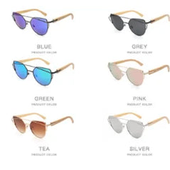 نظارة شمسية على شكل عين القطة من الخيزران