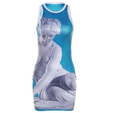 فستان قصير مطبوع بدون أكمام من Sitting Pretty