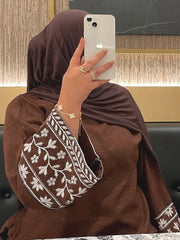 Floral Embroidery Muslim Abaya