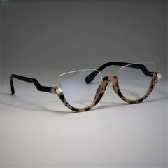 إطارات نظارات نصف إطار على شكل عين القطة