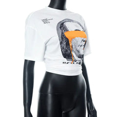 تي شيرت كبير الحجم برسومات كريمية