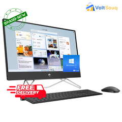 HP AIO 27-CB1160nh Intel Core Ci5-1235U 8 جيجا 512 جيجا NVIDIA GeForce MX450 2 جيجا 27 بوصة FHD لا تعمل باللمس أسود ويندوز 11 برو
