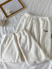 طقم بيجامات مخملية ناعمة شتوية