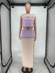 ملابس مثيرة مع توب قصير بدون أكمام