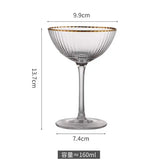 Cocktail Glass Goblet with Gold Rim Crystal Glass Cup