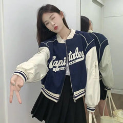 Harajuku Cropped Baseball Jacket