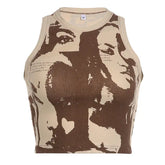 قميص تانك مفتوح الظهر بطبعة جرافيكية من Just Face It