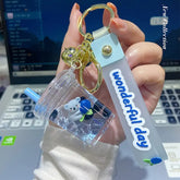 Floating Animal Milk Tea Keychain