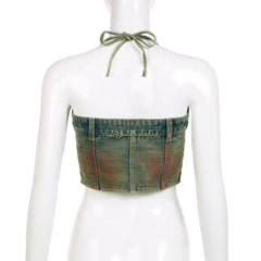 طقم بنطال كارجو من قماش الدنيم