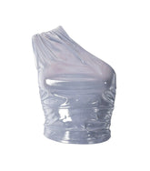 Shoulder Metallic Crop Top