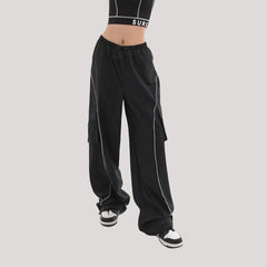 بنطلون كارجو Techwear أسود كبير الحجم