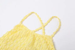 فستان قصير بأشرطة متقاطعة