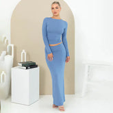 بدلة مثيرة جديدة بأكمام طويلة وتنورة علوية