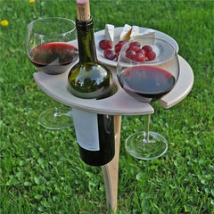 Mini Wooden Foldable Round Desktop Picnic Table