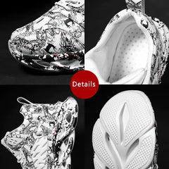 أحذية رياضية سميكة القاع الكتابة على الجدران للرجال