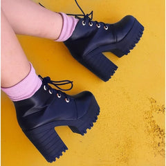 Chunky Block Heel Ankle Boots