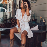 فستان والين القصير من جلد الثعبان