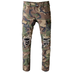 Camouflage Ripped Jeans