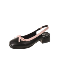 Raised Ballerina Pumps in Black