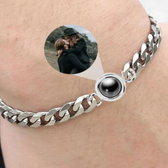 Titanium Steel Bracelet With Picture Cuban