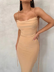 فستان حفلات نسائي مثير بدون ظهر