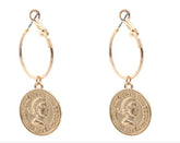 Vintage Medusa Zinc Alloy Earrings
