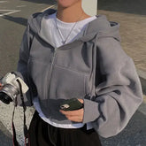 2023 Autumn Winter Women's Solid Hooded Sweatshirt