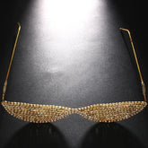 إطارات نظارات نصف معدنية مزينة بأحجار الراين العتيقة