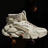 Autumn 2022 High-top Beige Men's Sneakers - Fashionable Chunky Shoes