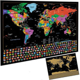 خرائط سفر فاخرة بألوان مائية قابلة للخدش