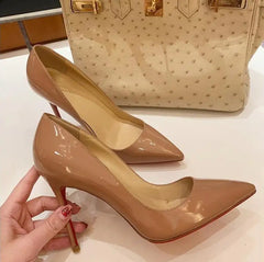 حذاء cMore ذو الكعب العالي ذو القاعدة الحمراء للنساء