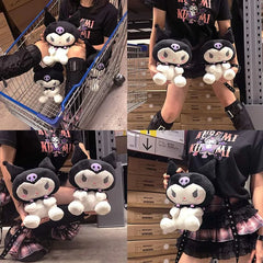 32cm Kuromi Plush Toy: Japanese JK Style, Soft Stuffed Doll Series for Girls