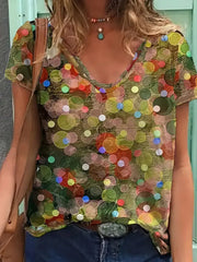 Sophie All-Over Print V-Neck T-shirt