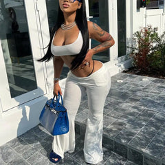 فستان قصير بدون أكمام وواسع الساق