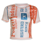 تي شيرت مطبوع ومقصوص