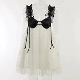 Summer Sleeveless Patchwork Loose Mini Dress