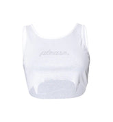 تانك قصير مضلع مرصع بأحجار الراين