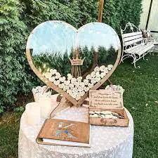 كتاب ضيوف الزفاف الخشبي