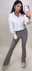 Stylish Grey Scuba Flares