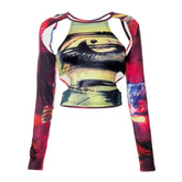 No Time To Explain Cutout Long Sleeve Crop Top