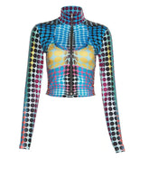 بلوزة قصيرة بأكمام طويلة