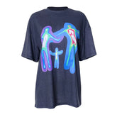 تي شيرت كبير الحجم بشعار Shared Energy