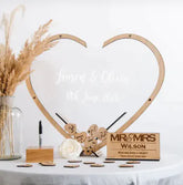 كتاب ضيوف الزفاف الخشبي