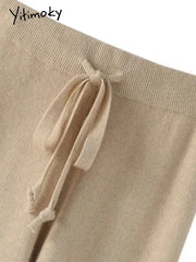 بنطال واسع الساق محبوك بتصميم كلاسيكي كاجوال